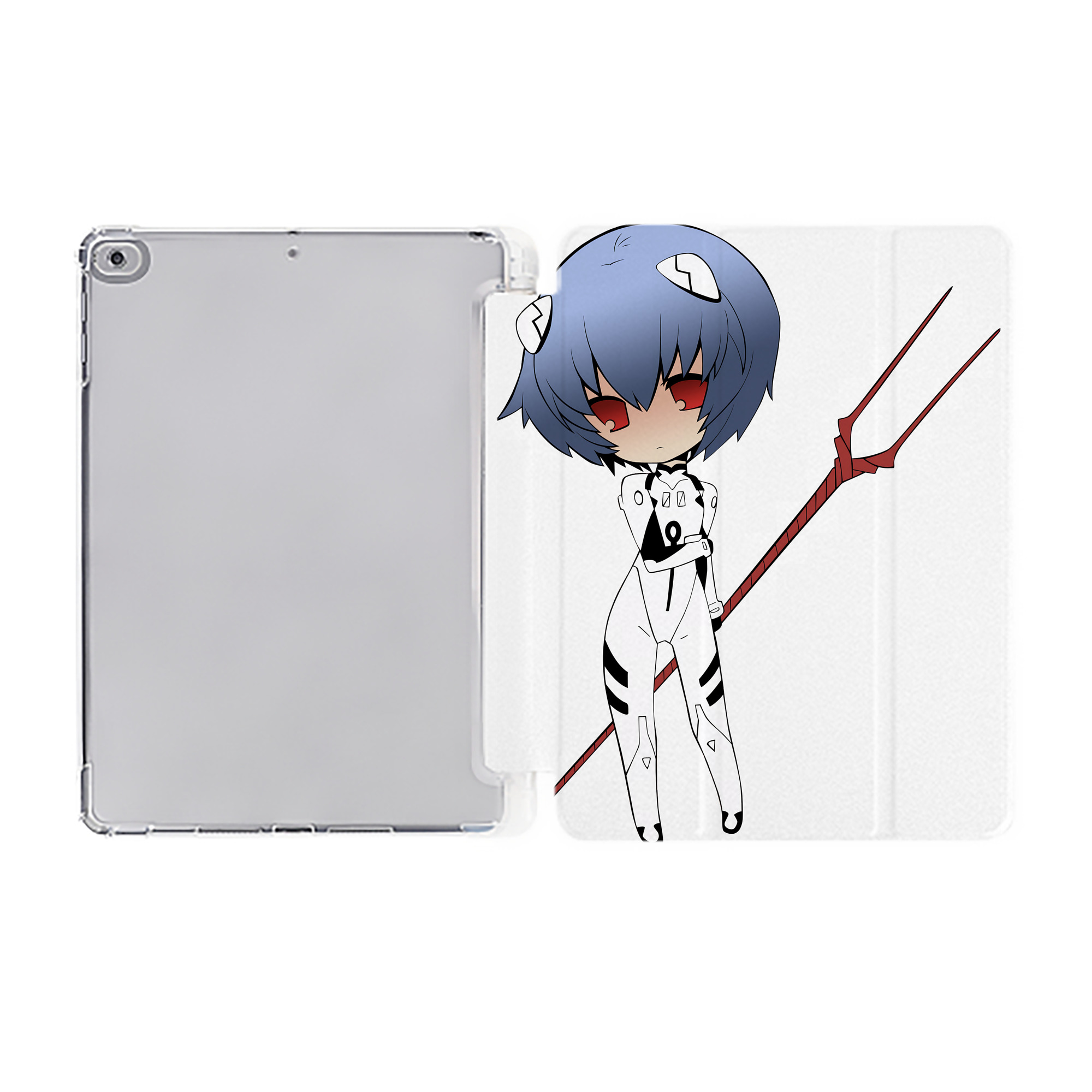 （画像用） EVA 新世紀エヴァンゲリオン IPad ケース ペン収納付き 三つ折りスタンド PUレザー×シリコン 対応機種9.5/10.5/10.9インチ